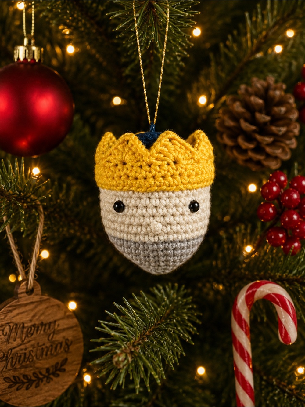 Handmade Christmas Ornament Melchior Crochet Amigurumi Ornament